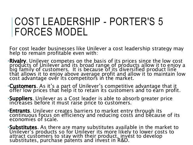 unilever cost differentiation strategy unilever cost differentiation strategy